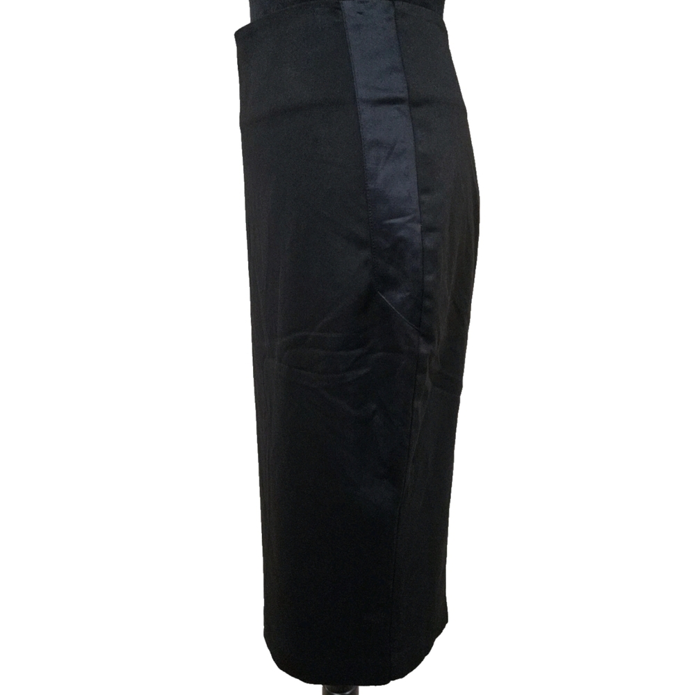 NWT- Gretchen Bebe Tuxedo Black Pencil Skirt - Sleek High-Waist Skirt- Size 6